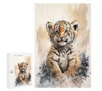 Puzzles pour Adultes 1000 PCS Tiger Watersketch Drawing Puzzles pour Adolescents, Jouets, Décoration Murale, Motifs À Assembler, Cadeaux pour Les Amis Et La Famille 1000 PCS