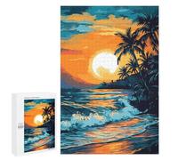 Puzzles pour Adultes 1000 PCS Tropical Sunset Beach Scene-1 Puzzle pour Adolescents Assemblage De Motifs Interaction Parent-Enfant Jeu Au Design Attrayant 1000 PCS