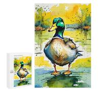 Puzzles pour Adultes 1000 PCS Watercolor Mallard Duck Puzzle pour Adultes - Jeux Relaxants - Difficulté : Difficile - Cadeaux pour Les Amis Et La Famille 1000 PCS