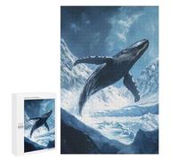 Puzzles pour Adultes 1000 PCS Whale Leaping Over Mountains Jeu De Puzzle Familial Amusant Et Humoristique, Cadeau d'anniversaire, 1000 PCS