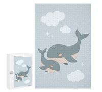 Puzzles pour Adultes 1000 PCS Whale Mom with Baby Puzzle pour Adultes - Jeux Relaxants - Difficulté : Difficile - Cadeaux pour Les Amis Et La Famille 1000 PCS