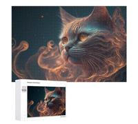 Puzzles pour Adultes 1000 PCS Whimsical Cosmic Cat Portrait Puzzles pour Adolescents, Jeux De Réflexion, Décoration Murale, Cadeaux De Noël Et d'anniversaire 1000 PCS