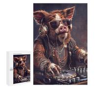 Puzzles pour Adultes 1000 PCS Wild Hog DJ Puzzle pour Adultes, Jeu De Réflexion, Décoration Murale, Cadeau d'anniversaire, Cadeaux, 1000 PCS