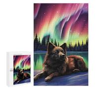 Puzzles pour Adultes 1000 PCS Wolf Under Aurora Borealis Puzzle pour Adultes, Jouet, Décoration Murale, Cadeau pour Femmes, pour Les Jeux 1000 PCS