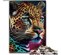 Puzzles pour Adultes 1000 pièces(26x38cm) Motif Visage d'animal Jaguar Pop Art Fabriqués en Carton, Ils développent la Coordination œil-Main Parfaits pour Les Cadeaux d'anniversaire
