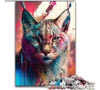 Puzzles pour Adultes 1000 pièces(26x38cm) Puzzles de Peinture Lynx en Carton, développe la Coordination œil-Main, Parfaits pour Les Cadeaux d'anniversaire