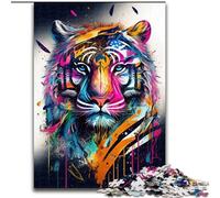 Puzzles pour Adultes 1000 pièces(50x75cm) - Puzzle Animalier Pop Art en Bois, idéal pour Halloween, Noël ou Un Anniversaire