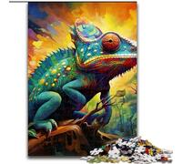 Puzzles pour Adultes 1000 pièces(50x75cm): Puzzles en Bois représentant des caméléons, Parfaits pour la décoration intérieure, Les Anniversaires, Les fêtes et Les Cadeaux