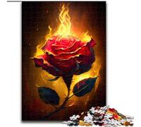 Puzzles pour Adultes 1000 pièces(50x75cm) Puzzles en Bois représentant des Roses brûlantes, pour développer la Coordination œil-Main, Parfaits comme Cadeaux d'anniversaire