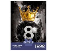 Puzzles pour Adultes 1000 Pièces 8 Ball King Vector Art Puzzles pour Adultes Jeu Manuel Décoration Parfaite Activités Amusantes À La Maison 52x38cm/1000pcs