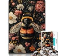 Puzzles pour Adultes 1000 pièces Abeille Fleurs Puzzle Adulte Jeux éducatifs Décoration Murale Cadeaux d'anniversaire et de Noël Uniques 75x50cm