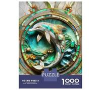 Puzzles pour Adultes 1000 Pièces Abstract Dolphin Kintsugi Puzzle Jeux Relaxants Difficile, Difficile, Stimulant À Terminer 52x38cm/1000pcs