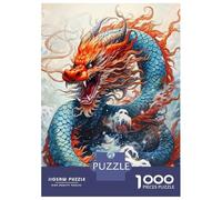 Puzzles pour Adultes 1000 Pièces Abstract Dragon Puzzle Casse-tête Jeu Anti-Stress Cadeau Unique d'anniversaire Et De Noël 52x38cm/1000pcs