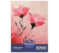 Puzzles pour Adultes 1000 Pièces Abstract Pink Floral Painting Puzzles pour Adolescents : Améliorent La Mémoire, Entraînent Le Cerveau Et La Dextérité, Cadeaux Anti-Stress 52x38cm/1000pcs