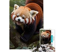 Puzzles pour Adultes 1000 pièces Adorable Panda Roux Défi intellectuel Jeu addictif et interactif Une œuvre d'art Idée Cadeau (Dimensions 50x75cm)