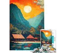 Puzzles pour Adultes 1000 pièces Affiche Artistique Java Casse-tête pour Adultes Jeu de réflexion pour s'amuser en Famille Cadeau de Noël ou d'anniversaire (Taille 38x26cm)