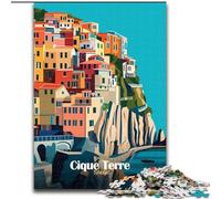 Puzzles pour Adultes 1000 pièces Affiche Cinque Terre Italie, Convient aux Personnes de 14 Ans et Plus Difficile à réaliser mais Amusant et Humoristique Superbe Cadeau 50x75cm