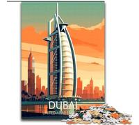 Puzzles pour Adultes 1000 pièces, Affiche de la Ligne d'horizon de Dubaï, Jouets éducatifs, Jeux Anti-Stress, renforce l'amour Entre Couples, 50x75cm