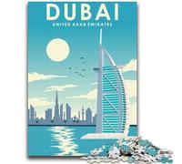 Puzzles pour Adultes 1000 pièces Affiche de Voyage à Dubaï Aidez Le Cerveau à exercer des Jouets addictifs pour cultiver la Patience Une œuvre d'art (Taille 38x52cm)