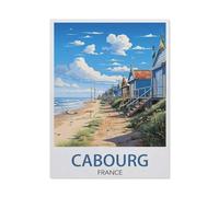 Puzzles pour Adultes 1000 Pièces，Affiche de Voyage Vintage de Cabourg en France，Puzzle en Papier Enfants Jouet Cadeau Éducatif Intellectuel Décompression Amusant Jeu De Famille（38x26cm）-BB97