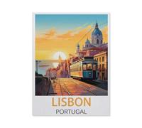 Puzzles pour Adultes 1000 Pièces，Affiche de Voyage Vintage de Lisbonne Portugal，Décompression Amusant Puzzle Intellectuel Jeu De Puzzle Jouets Cadeau pour Adultes Enfants Familles（38x26cm）-AJ43