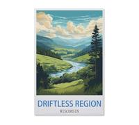 Puzzles pour Adultes 1000 Pièces，Affiche de Voyage Vintage Driftless Region Wisconsin，Puzzles en Papier pour Adultes Décompression Jouets Puzzle,Puzzles Classiques（38x26cm）-G29