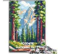 Puzzles pour Adultes 1000 pièces Affiche du Parc National de Yosemite, pour Les 14 Ans et Plus Décoration d'intérieur comme Cadeau pour Toute la Famille et Les Amis 75x100cm