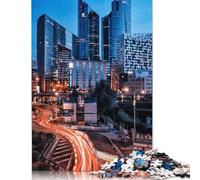 Puzzles pour Adultes 1000 pièces Affiche La Défense au crépuscule Puzzles pour Adultes pour Jeux éducatifs Décoration d'intérieur (75x50cm)