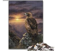 Puzzles pour Adultes 1000 pièces Aigle au Coucher du Soleil, Jouet éléphant, Jeu intellectuel, Cadeau d'anniversaire, décoration Murale pour Les 14 Ans et Plus (Taille 50x75cm)