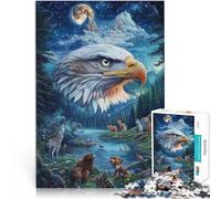 Puzzles pour Adultes 1000 pièces Aigle Peint en Couleur Jouets éducatifs d'apprentissage Renforcer l'amour Entre Les Couples 38x26cm