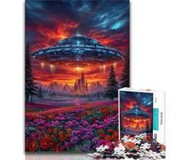 Puzzles pour Adultes 1000 pièces Alien UFO, Jeux éducatifs, décoration d'intérieur, idéal comme Cadeau pour Toute la Famille (75x50cm)