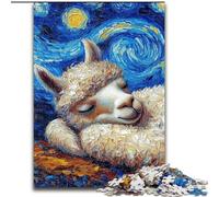 Puzzles pour Adultes 1000 pièces Alpaga Ciel Nocturne en Bois, Cadeau Parfait pour Les 14 Ans et Plus 50x75cm Activité de Jeu familiale captivante