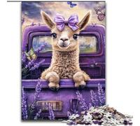 Puzzles pour Adultes 1000 pièces Alpaga Lavande Puzzles Difficiles pour Adultes 50X75CM Casse-tête Stimulant pour Adolescents, soirée de Jeux en Famille Amusante