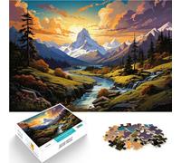 Puzzles pour Adultes 1000 pièces Alpes suisses Impossible Puzzle 26x38cm pour est idéal comme Cadeau pour Toute la Famille pour Adolescent 14 Ans et Plus