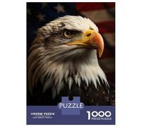 Puzzles pour Adultes 1000 Pièces American Bald Eagle Flag Puzzles pour Adultes - Jeu De Réflexion, Analyse Et Logique - Cadeau Anti-Stress 52x38cm/1000pcs