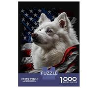Puzzles pour Adultes 1000 Pièces American Eskimo America Puzzle pour Adultes Jeu De Réflexion Assembler Le Motif Idée Cadeau Unique pour Un Anniversaire 52x38cm/1000pcs