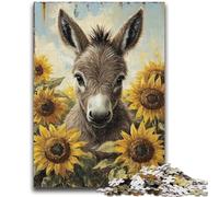 Puzzles pour Adultes 1000 pièces Âne Tournesol Puzzles pour Adultes, Jeu Stimulant pour Toute la Famille pour Femmes, Cadeaux pour Hommes (38x26cm)