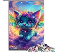 Puzzles pour Adultes 1000 pièces Ange Chat, Jeux éducatifs, décoration d'intérieur, idéal comme Cadeau pour Toute la Famille (Taille 26x38cm)