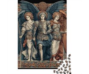Puzzles pour Adultes 1000 Pièces Angelic Warrior Figures Art Print Puzzles pour Adultes Jeu Manuel Défi Difficile Aidez Votre Cerveau À Faire Travailler 38x26cm/1000pcs
