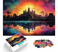 Puzzles pour Adultes 1000 pièces Angkor Wat Cambodge Puzzle - Jeu Stimulant 26x38cm Offre des Cadeaux pour Toute la Famille