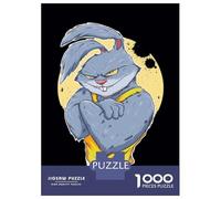 Puzzles pour Adultes 1000 Pièces Angry Cat Art Print Puzzles pour Adolescents Vacances À La Maison Tuer Le Temps Stimuler Le Cerveau Cadeaux d'anniversaire Et De Noël Uniques 38x26cm/1000pcs