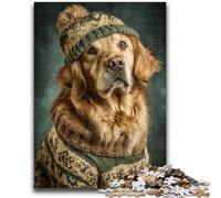 Puzzles pour Adultes 1000 pièces Animal Golden Retriever pour et 14 Ans et Plus Jeu Impossible Cadeau d'anniversaire de Noël 50x75cm
