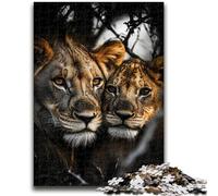 Puzzles pour Adultes 1000 pièces Animal Lion Aidez Le Cerveau à exercer des Jouets addictifs pour cultiver la Patience Une œuvre d'art 38x26cm