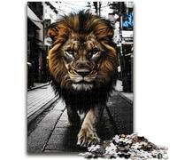 Puzzles pour Adultes 1000 pièces Animal Lion Jeu Stimulant et Jeu Familial Décoration Murale Cadeaux d'anniversaire et de Noël Uniques 38x26cm