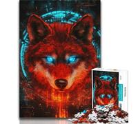 Puzzles pour Adultes 1000 pièces Animal Magic Wolf Teen Jigsaw Jeu Familial Anti-Stress défi Difficile adapté aux Couples 26x38cm