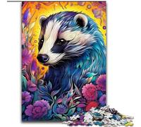 Puzzles pour Adultes 1000 pièces Animaux Blaireau à Miel Puzzle Jeu de décoration à Faire soi-même Stimulant, Jouet interactif Familial (Taille : 26x38cm)