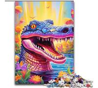 Puzzles pour Adultes 1000 pièces Animaux Crocodiles du Nil Puzzles impossibles pour Adultes Taille 26x38cm Décoration Artistique à Faire soi-même, Cadeau d'anniversaire idéal