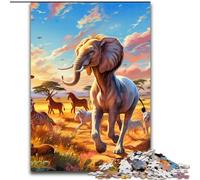 Puzzles pour Adultes, 1000 pièces Animaux d'Afrique, idéal pour Les Amoureux, pour Noël, Le Nouvel an ou la Saint-Valentin (Taille : 26x38cm)
