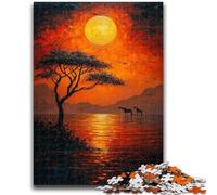 Puzzles pour Adultes 1000 pièces Animaux d'Afrique Jouets éducatifs Jeux familiaux Stimuler l'amour Entre Couples 50x75cm