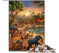 Puzzles pour Adultes, 1000 pièces Animaux d'Afrique, pour s'amuser en Famille, Parfait pour Les Vacances, soirées de Jeux interactives (Taille : 26x38cm)